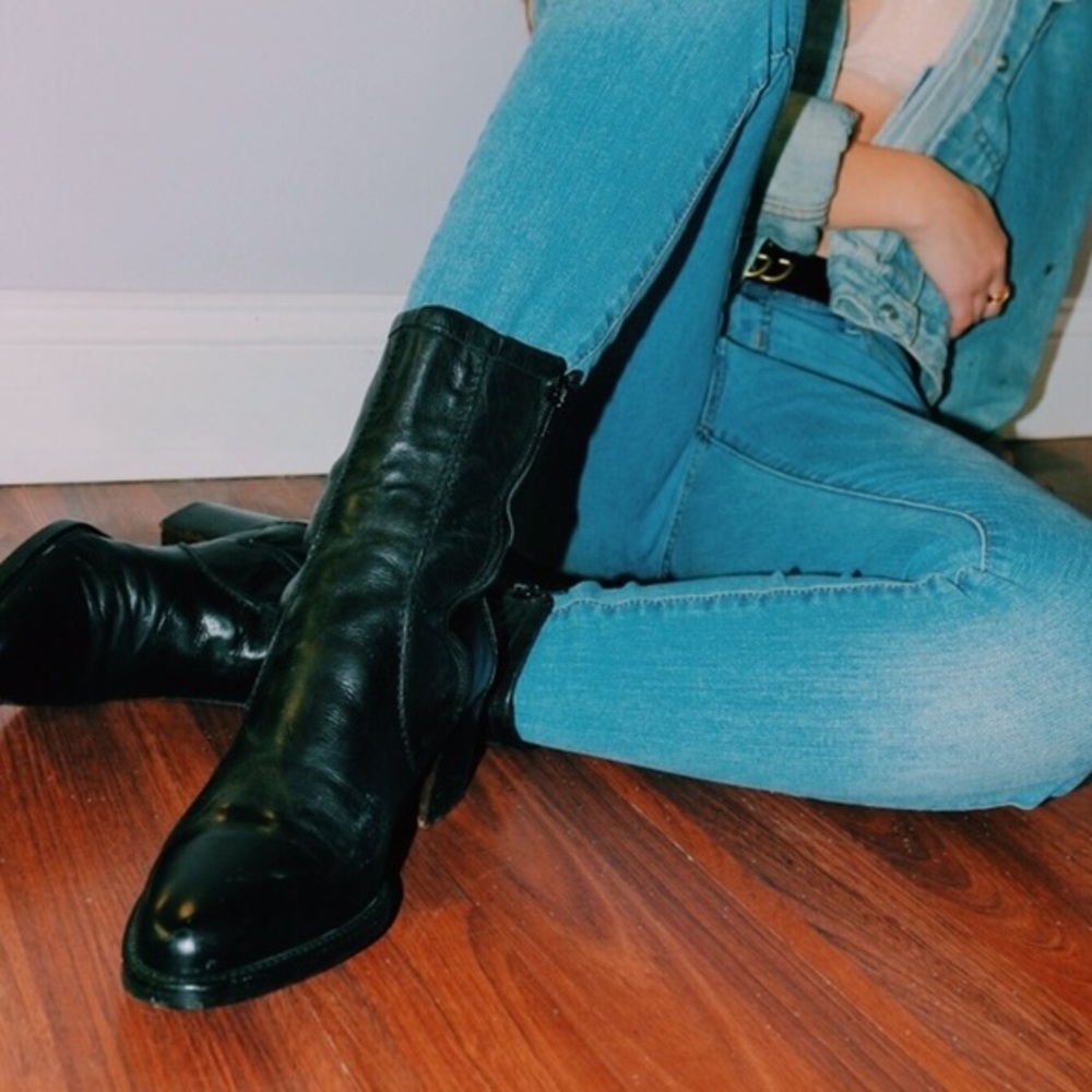 Vintage black go go booties